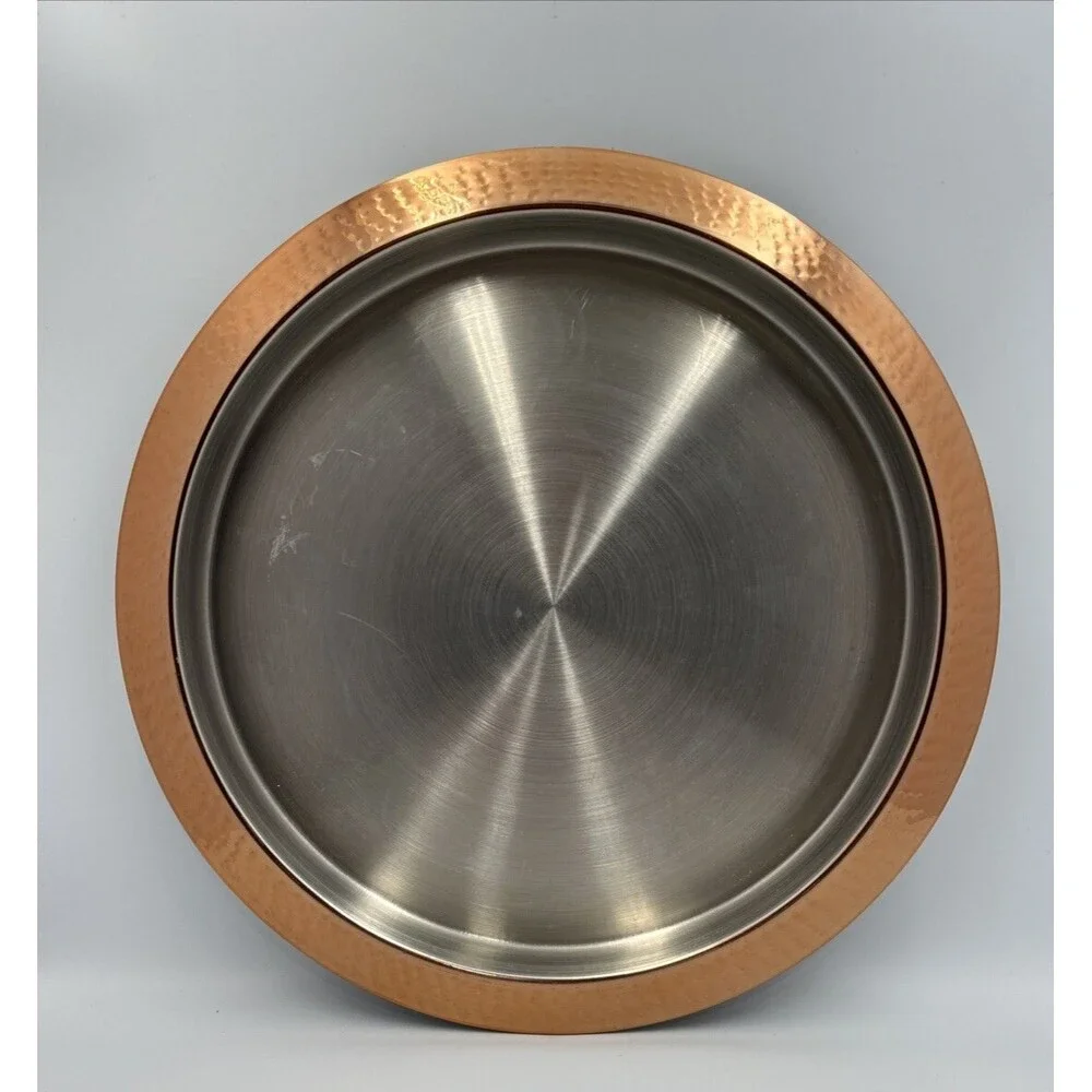 Godinger Silver Art Co. 14” Copper Hammered Platter Serving Tray